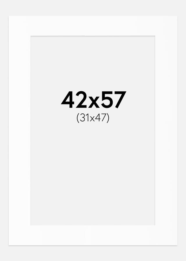 Passe-partout Bianco Standard (Bordo interno bianco) 42x57 cm (31x47)