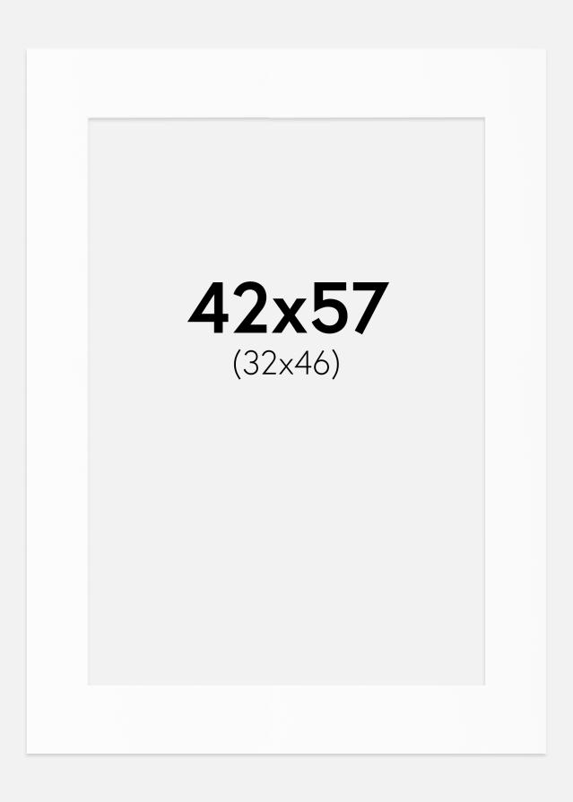 Passe-partout Bianco Standard (Bordo interno bianco) 42x57 cm (32x46)