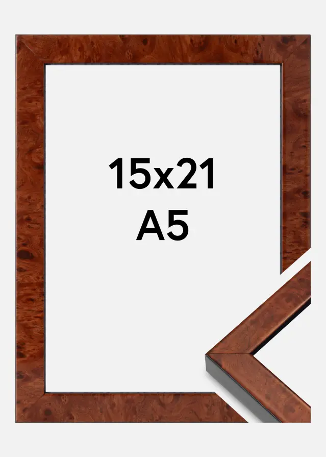 Cornice Hermes Vetro Acrilico Burr Walnut 15x21 cm (A5)