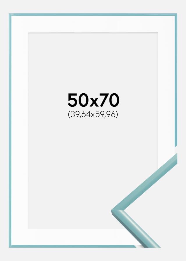 Cornice New Lifestyle Turchese 50x70 cm - Passe-partout Bianco 16x24 inches