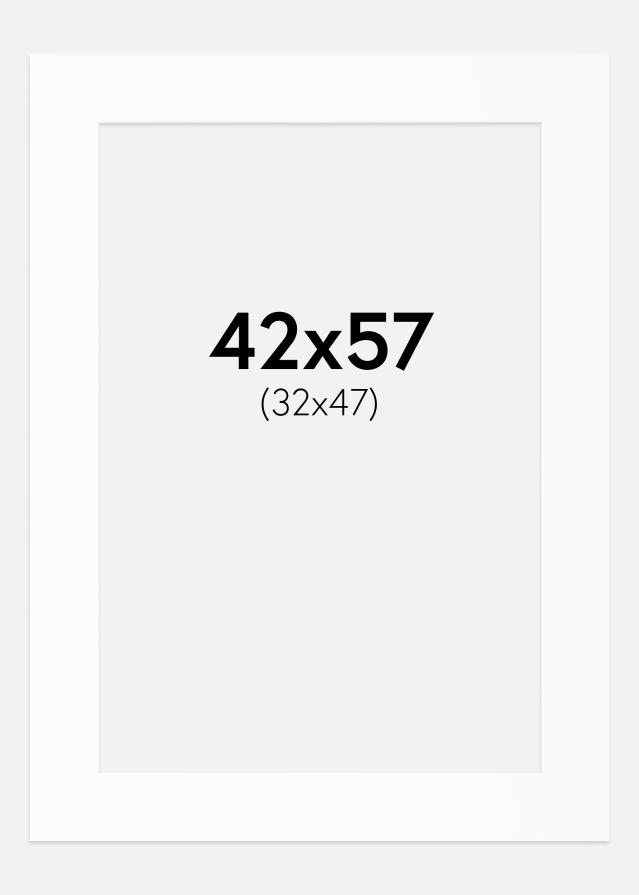 Passe-partout Bianco Standard (Bordo interno bianco) 42x57 cm (32x47)
