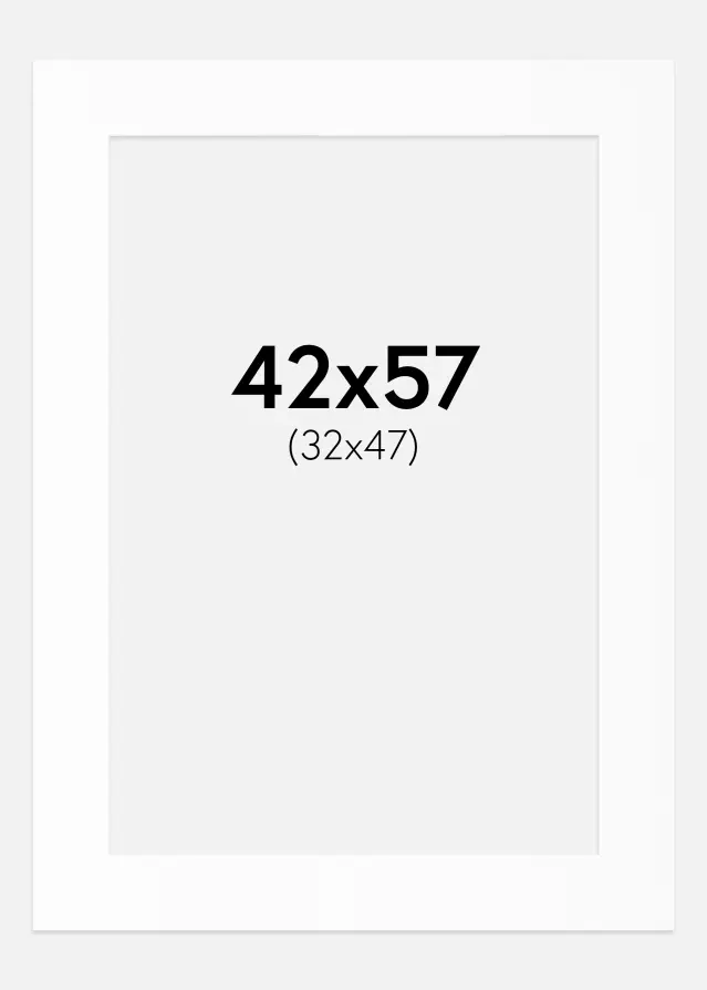 Passe-partout Bianco Standard (Bordo interno bianco) 42x57 cm (32x47)