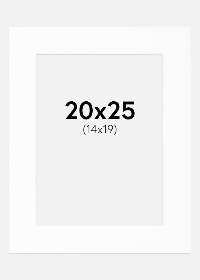 Passe-partout Bianco Standard (Bordo interno bianco) 20x25 cm (14x19)