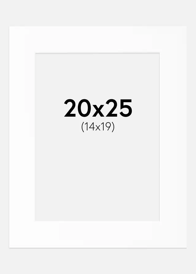 Passe-partout Bianco Standard (Bordo interno bianco) 20x25 cm (14x19)