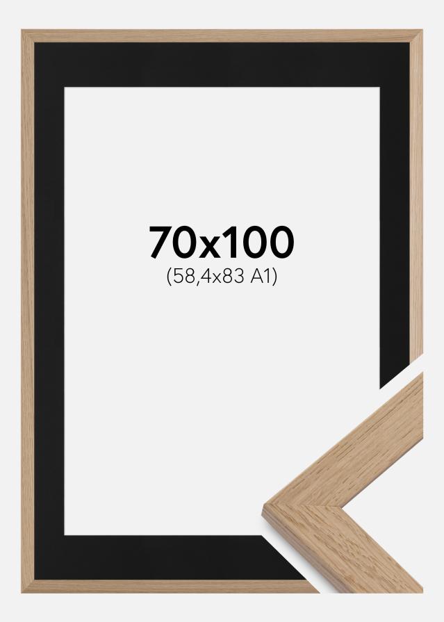 Cornice Trendline Rovere 70x100 cm - Passe-partout Nero 59,4x84 cm (A1)