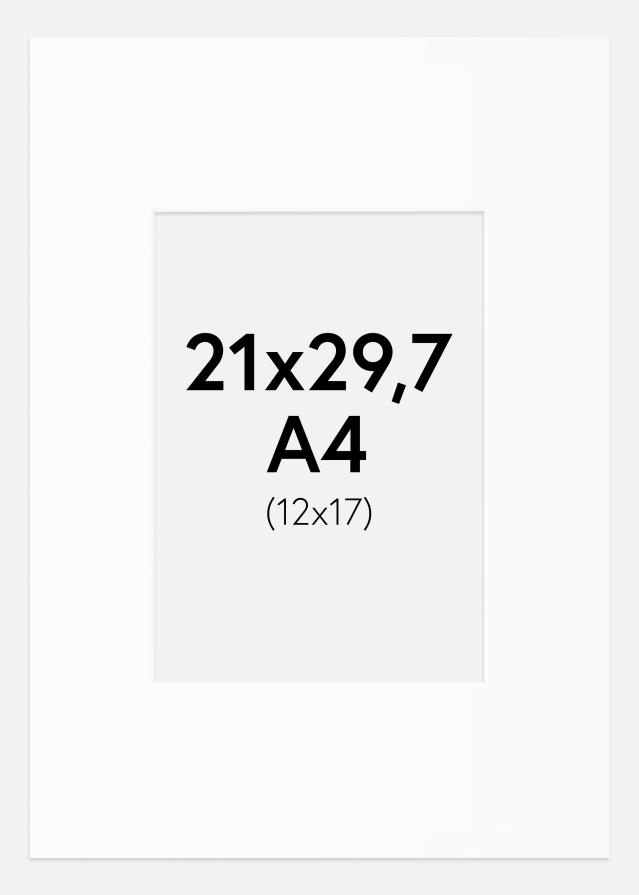 Passe-partout Bianco Standard (Bordo interno bianco) A4 21x29,7 cm (12x17)