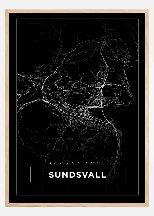 Mappa - Sundsvall - Poster nero