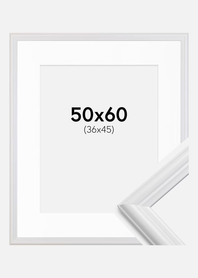 Cornice Siljan Bianco 50x60 cm - Passe-partout Bianco 37x46 cm