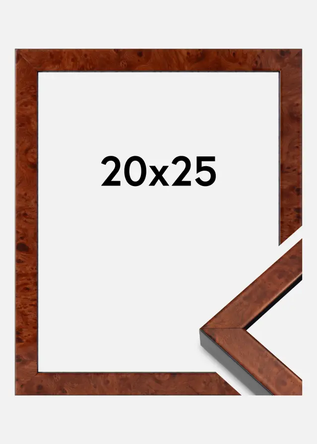 Cornice Hermes Vetro Acrilico Burr Walnut 20x25 cm