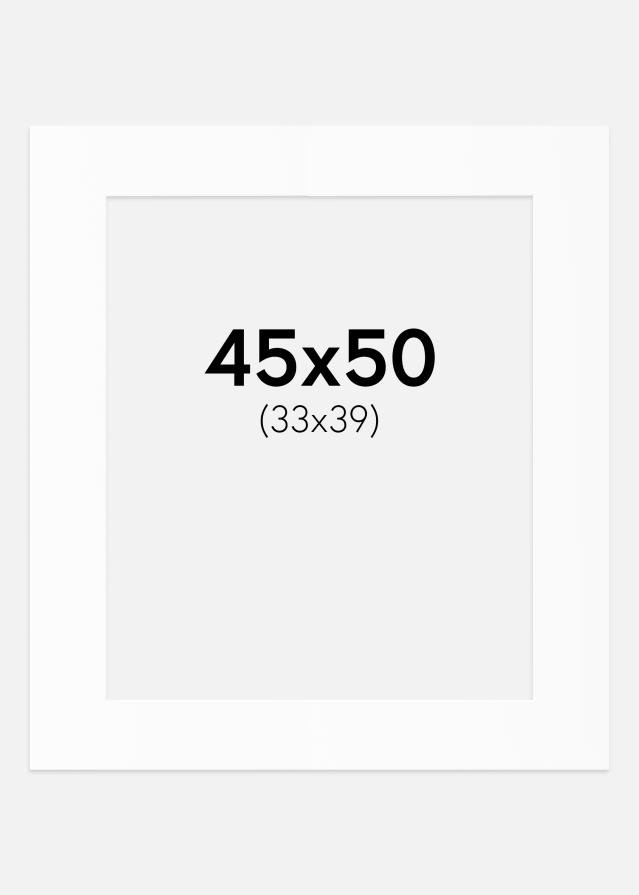 Passe-partout Bianco Standard (Bordo interno bianco) 45x50 cm (33x39)