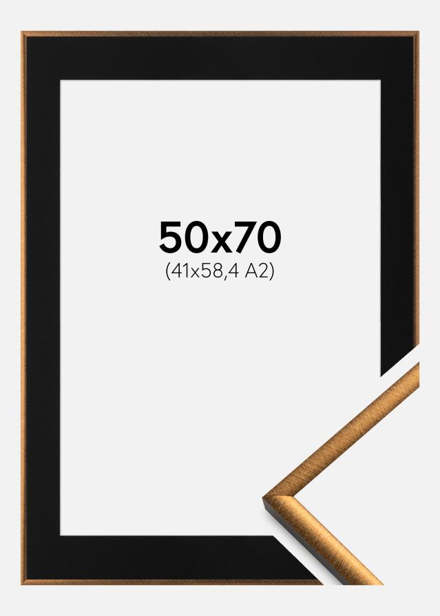 Cornice New Lifestyle Bronzo 50x70 cm - Passe-partout Nero 42x59,4 cm (A2)