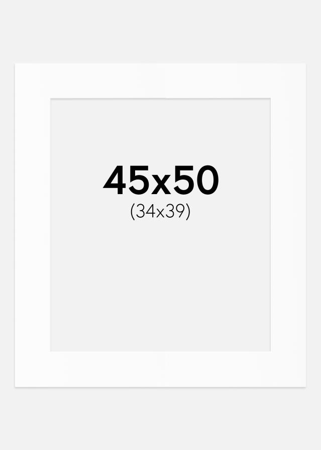 Passe-partout Bianco Standard (Bordo interno bianco) 45x50 cm (34x39)