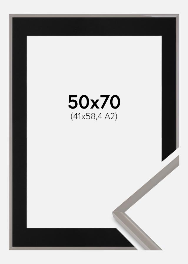 Cornice New Lifestyle Earth Grey 50x70 cm - Passe-partout Nero 42x59,4 cm (A2)