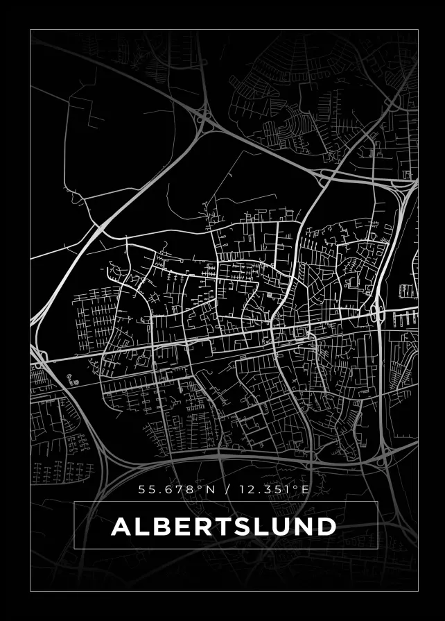 Mappa - Albertslund - Poster nero
