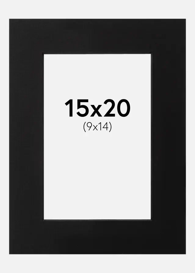 Passe-partout Nero (Bordo interno nero) 15x20 cm (9x14)