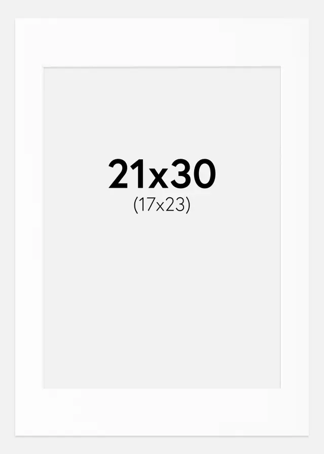 Passe-partout Bianco Standard (Bordo interno bianco) 21x30 cm (17x23)