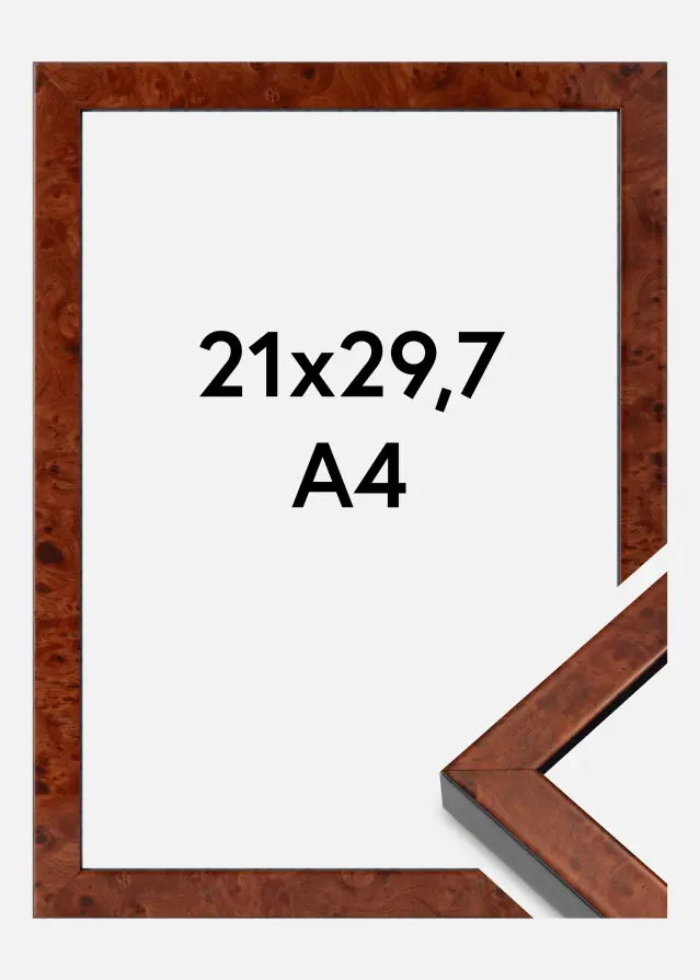 Cornice Hermes Vetro Acrilico Burr Walnut 21x29,7 cm (A4)
