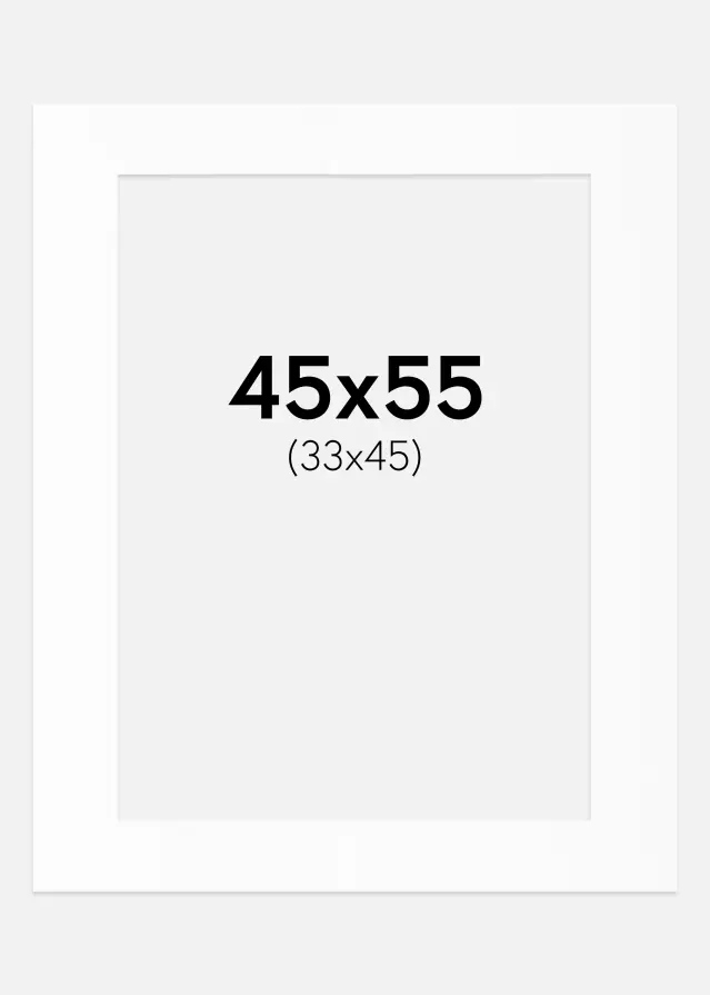 Passe-partout Bianco Standard (Bordo interno bianco) 45x55 cm (33x45)