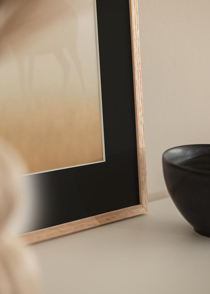 Cornice Quercia Sottile 20x30 cm - Passe-partout Nero 15x21 cm (A5)