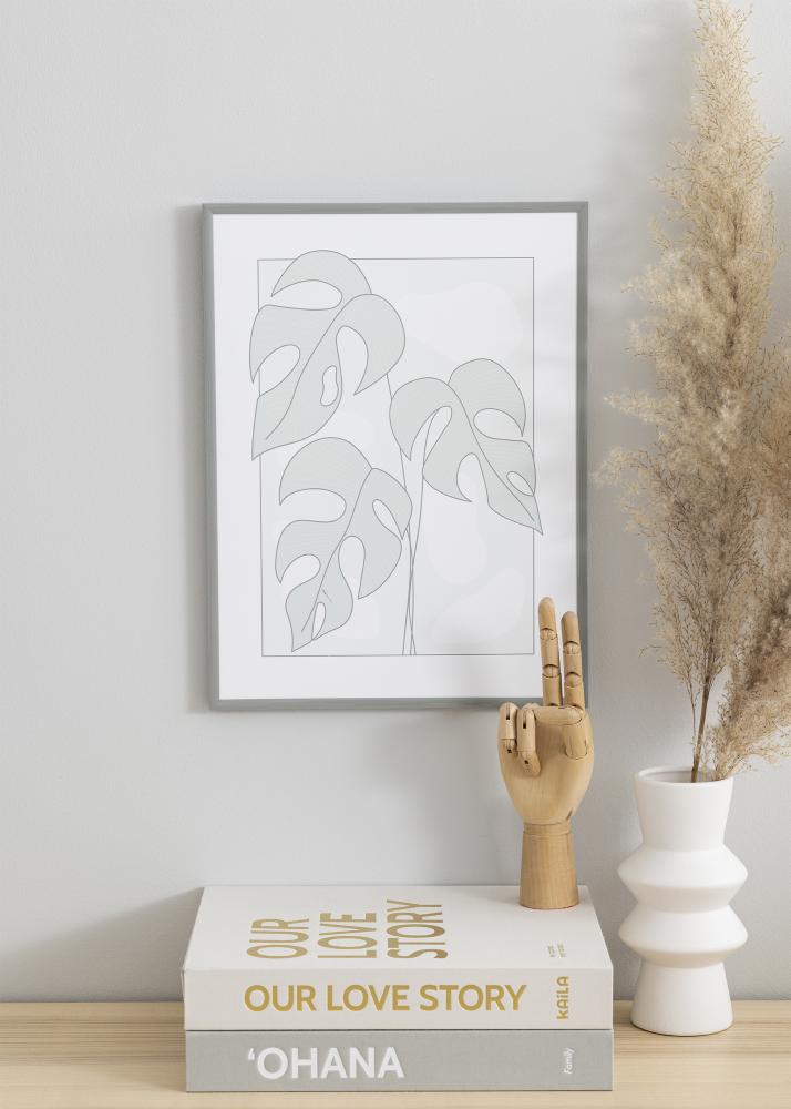 Cornice New Lifestyle Grigio chiaro 30x40 cm - Passe-partout Nero 18x27 cm