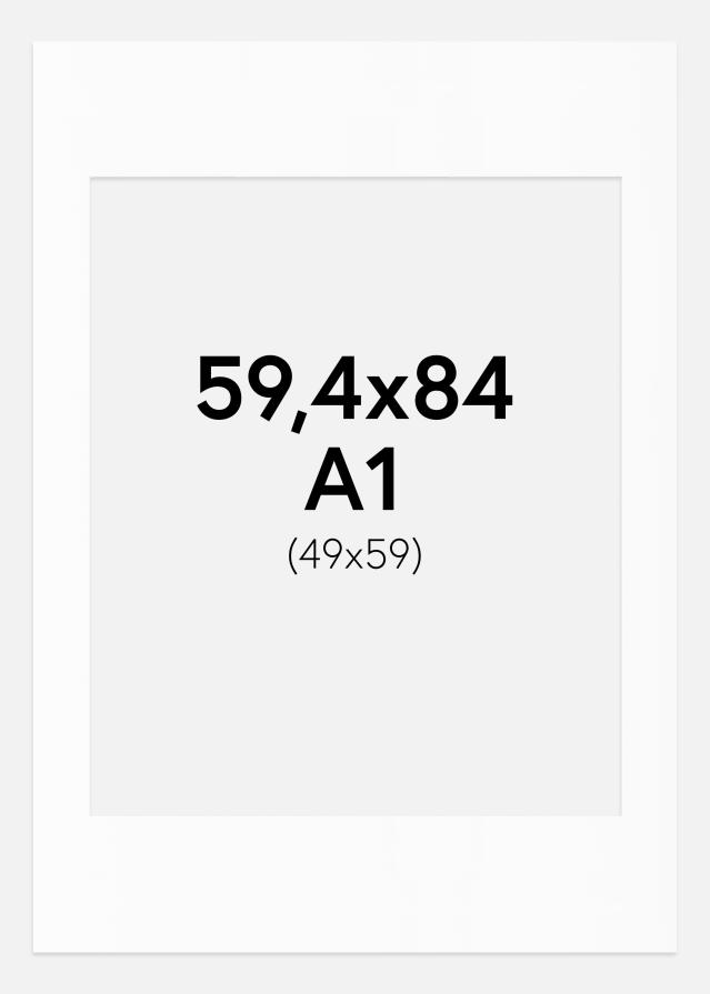 Passe-partout Bianco Standard (Bordo interno bianco) A1 59,4x84,1 cm (49x59)