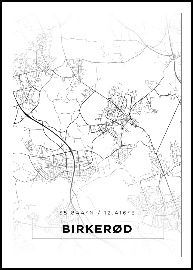 Mappa - Birkerød - Poster bianco