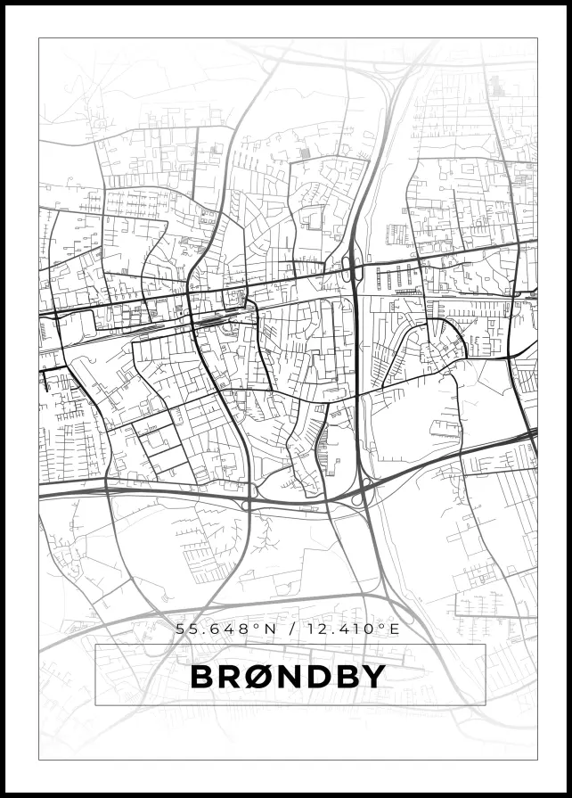 Mappa - Brøndby - Poster bianco