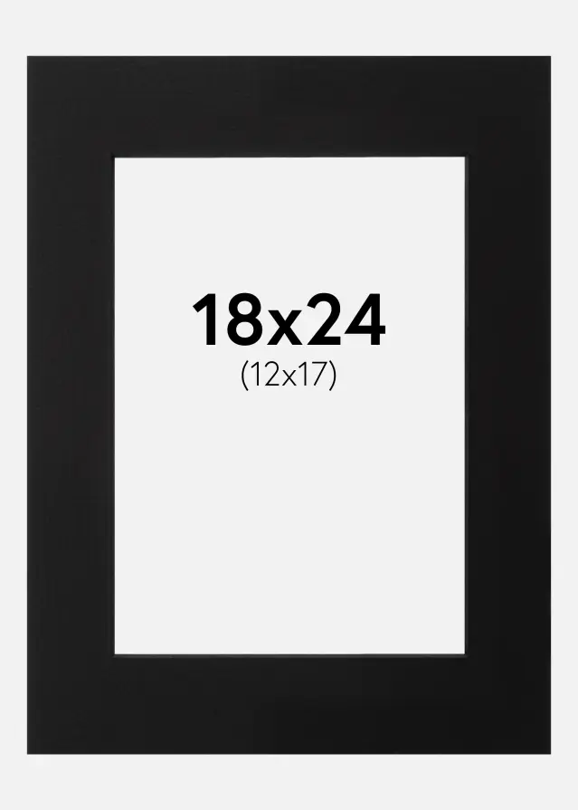 Passe-partout Nero (Bordo interno nero) 18x24 cm (12x17)