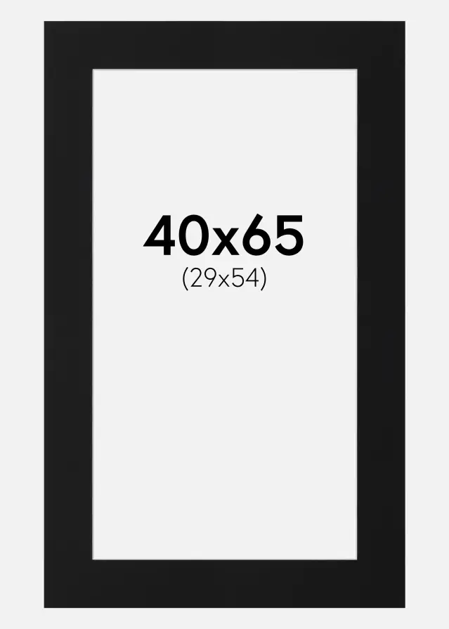 Passe-partout Nero Standard (Bordo interno bianco) 40x65 cm (29x54)