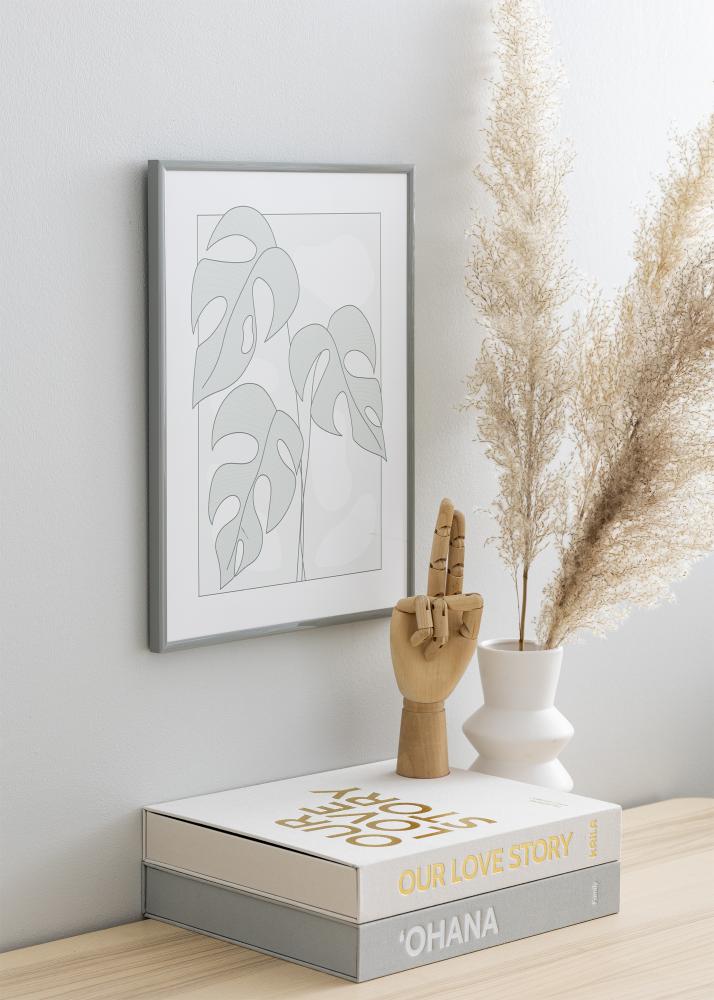 Cornice New Lifestyle Grigio chiaro 30x40 cm - Passe-partout Nero 18x27 cm