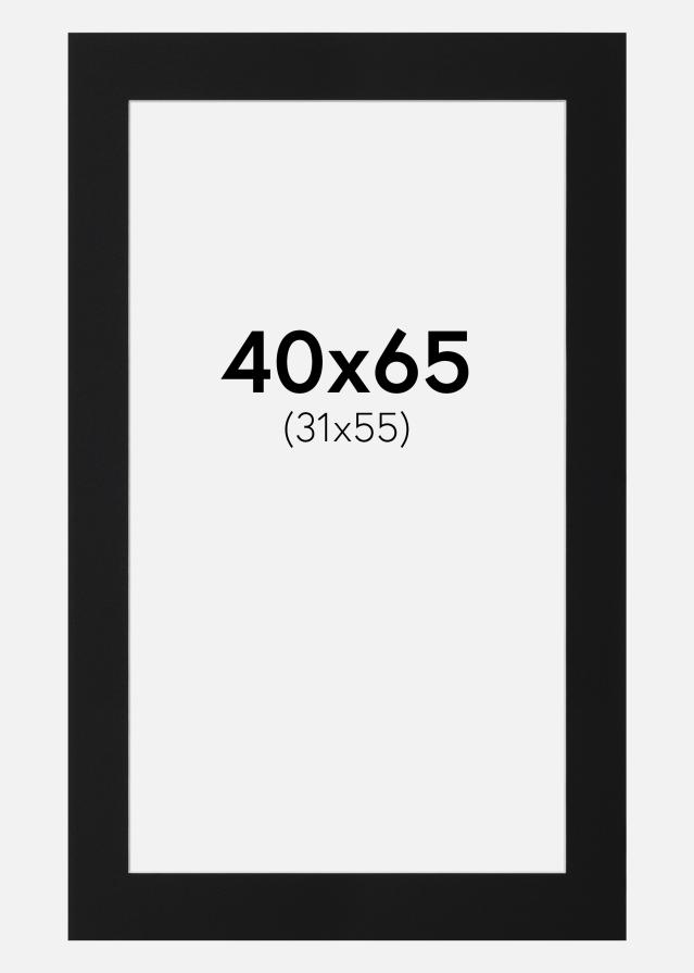 Passe-partout Nero Standard (Bordo interno bianco) 40x65 cm (31x55)