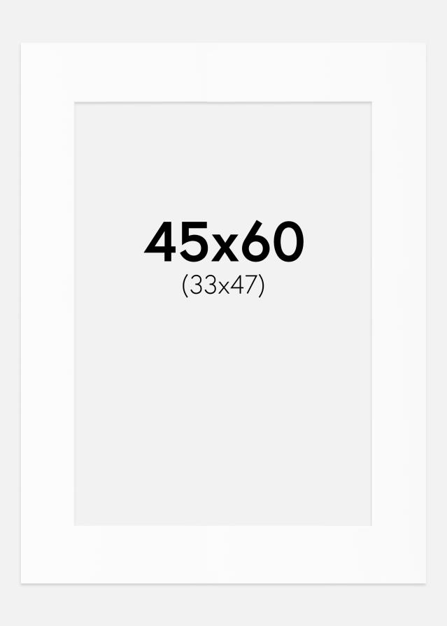 Passe-partout Bianco Standard (Bordo interno bianco) 45x60 cm (33x47)