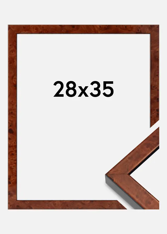 Cornice Hermes Vetro Acrilico Burr Walnut 28x35 cm