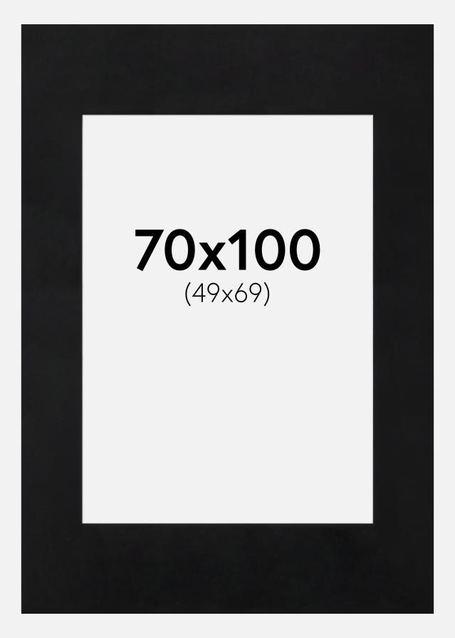 Passe-partout Nero Standard (Bordo interno bianco) 70x100 cm (49x69)