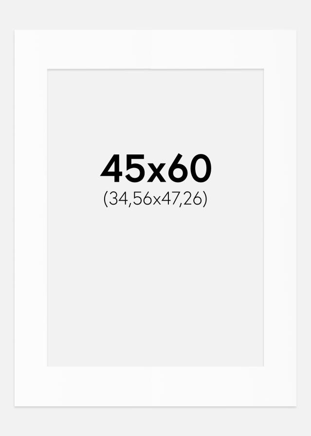 Passe-partout Bianco Standard (Bordo interno bianco) 45x60 cm (34,56x47,26)