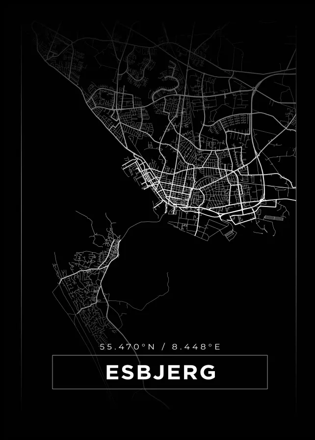 Mappa - Esbjerg - Poster nero