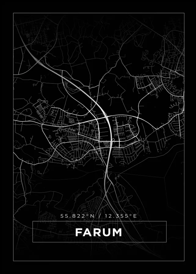 Mappa - Farum - Poster nero