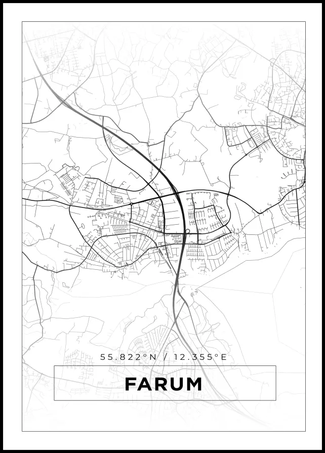 Mappa - Farum - Poster bianco
