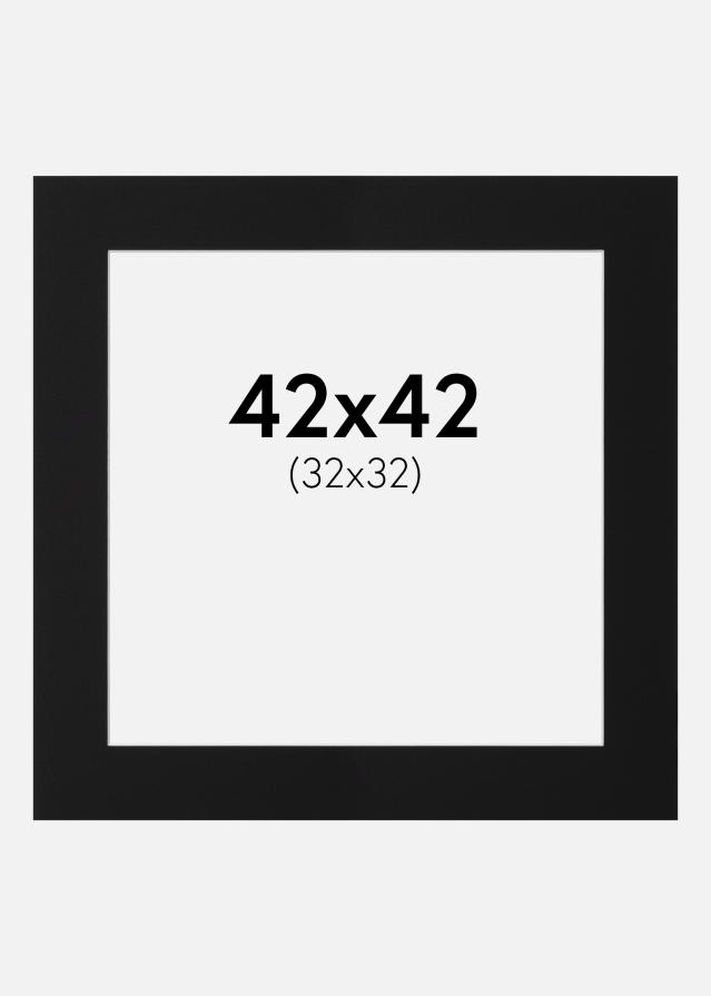 Passe-partout Nero Standard (Bordo interno bianco) 42x42 cm (32x32)