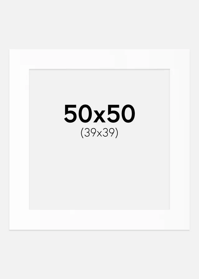 Passe-partout Bianco Standard (Bordo interno bianco) 50x50 cm (39x39)