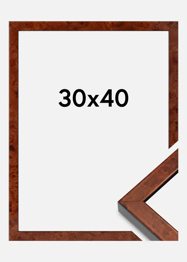 Cornice Hermes Vetro Acrilico Burr Walnut 30x40 cm