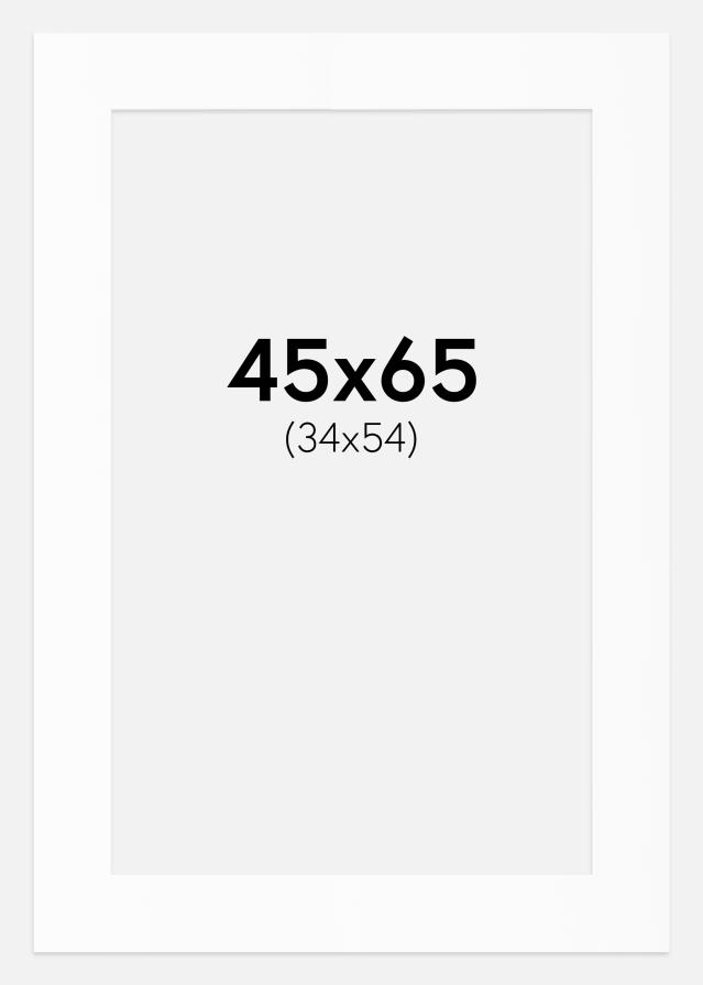Passe-partout Bianco Standard (Bordo interno bianco) 45x65 cm (34x54)
