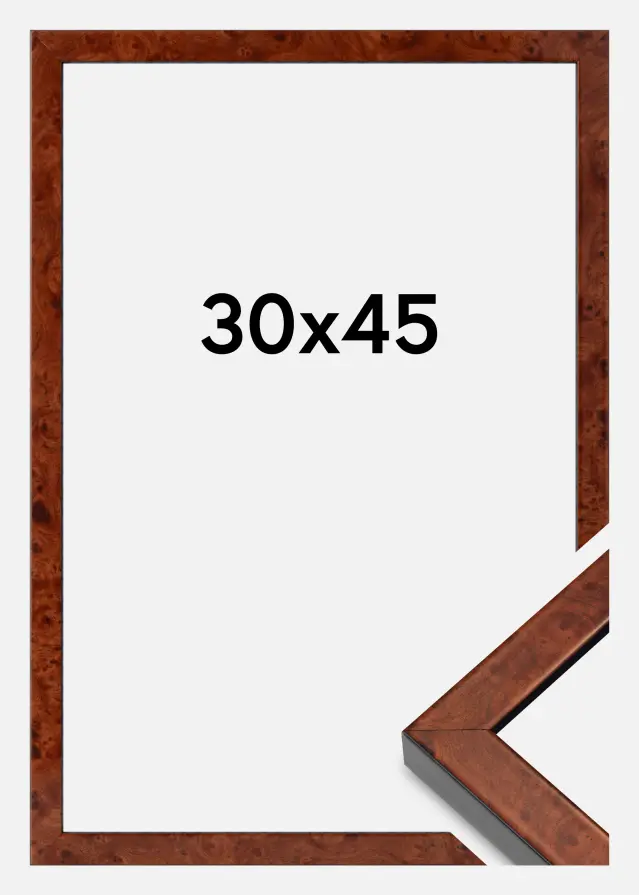 Cornice Hermes Vetro Acrilico Burr Walnut 30x45 cm