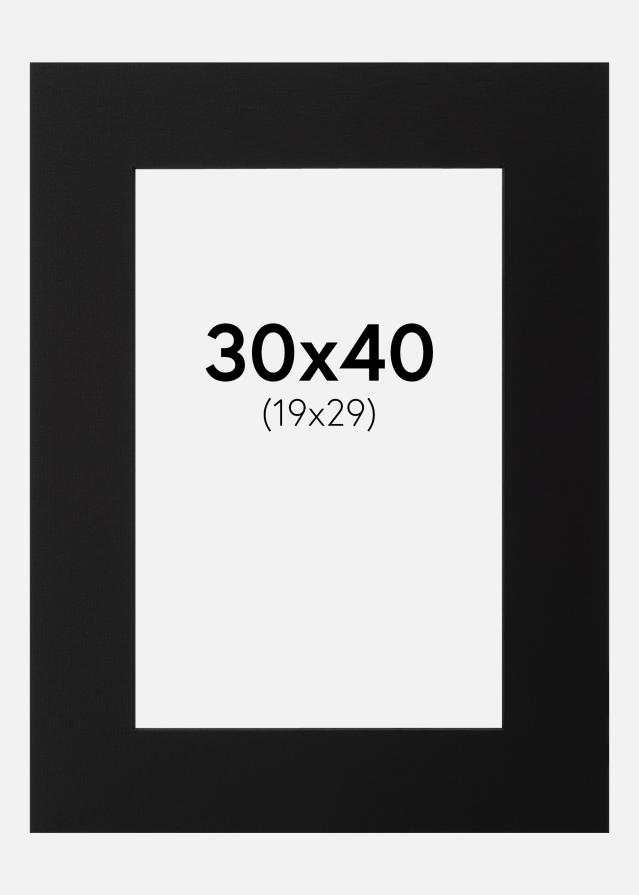 Passe-partout Nero (Bordo interno nero) 30x40 cm (19x29)