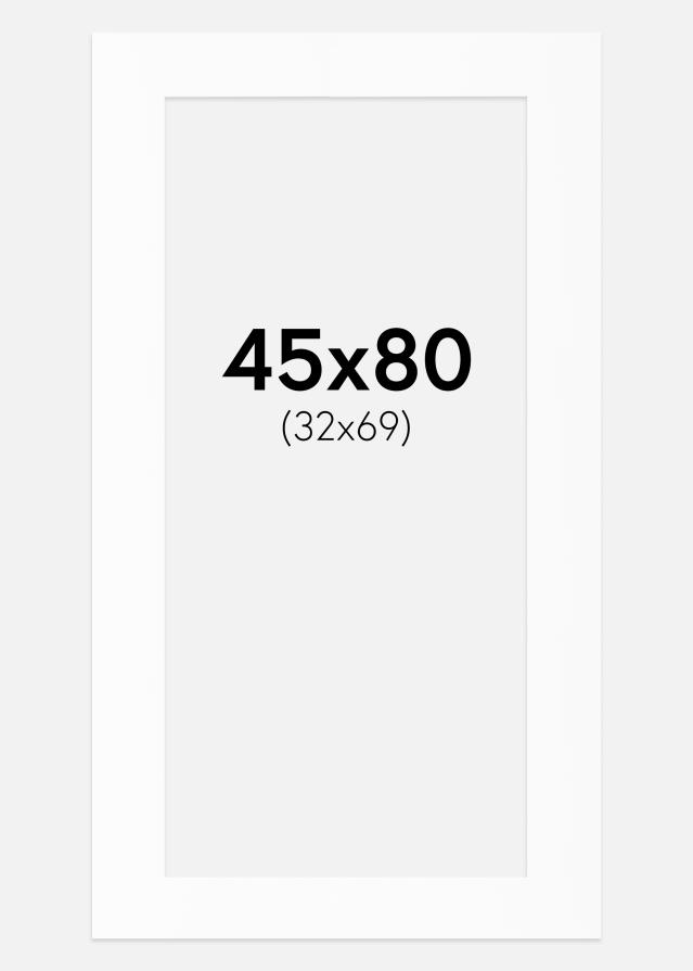 Passe-partout Bianco Standard (Bordo interno bianco) 45x80 cm (32x69)