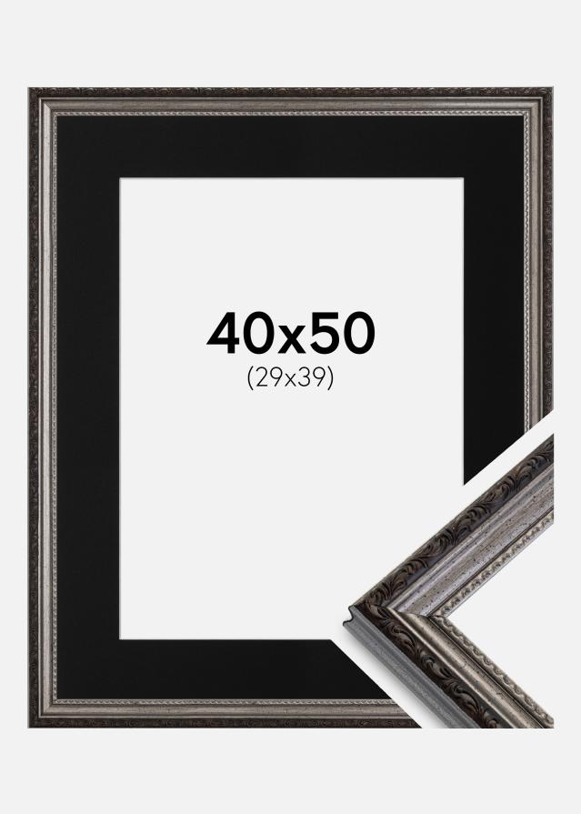 Cornice Abisko Argento 40x50 cm - Passe-partout Nero 30x40 cm