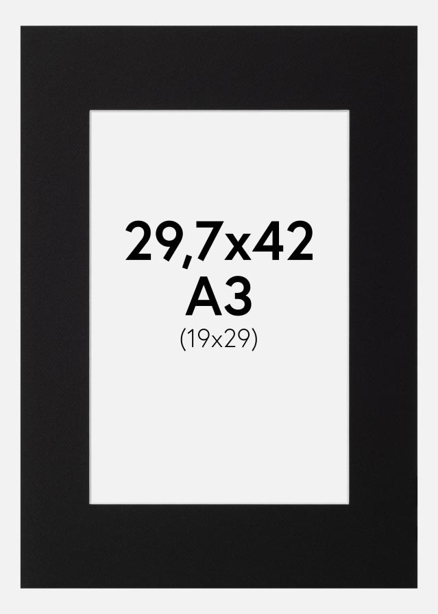 Passe-partout Canson Nero (Bordo interno bianco) 29,7x42 cm (19x29)