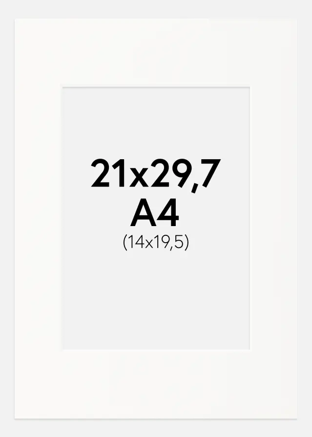 Passe-partout Offwhite (Bordo interno bianco) 21x29,7 cm (14x19,5)