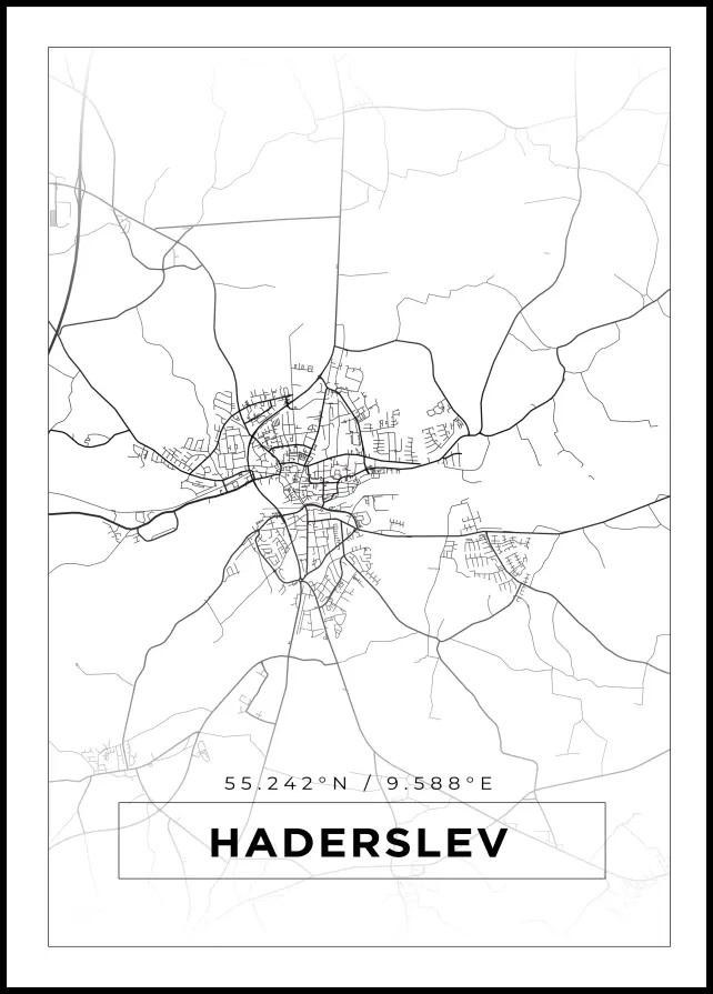 Mappa - Haderslev - Poster bianco