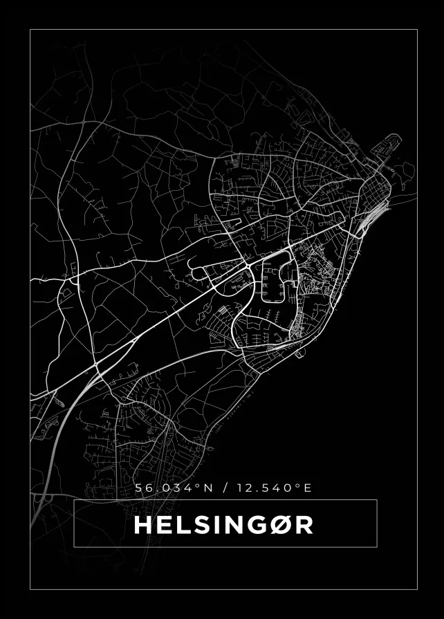 Mappa - Helsingør - Poster nero